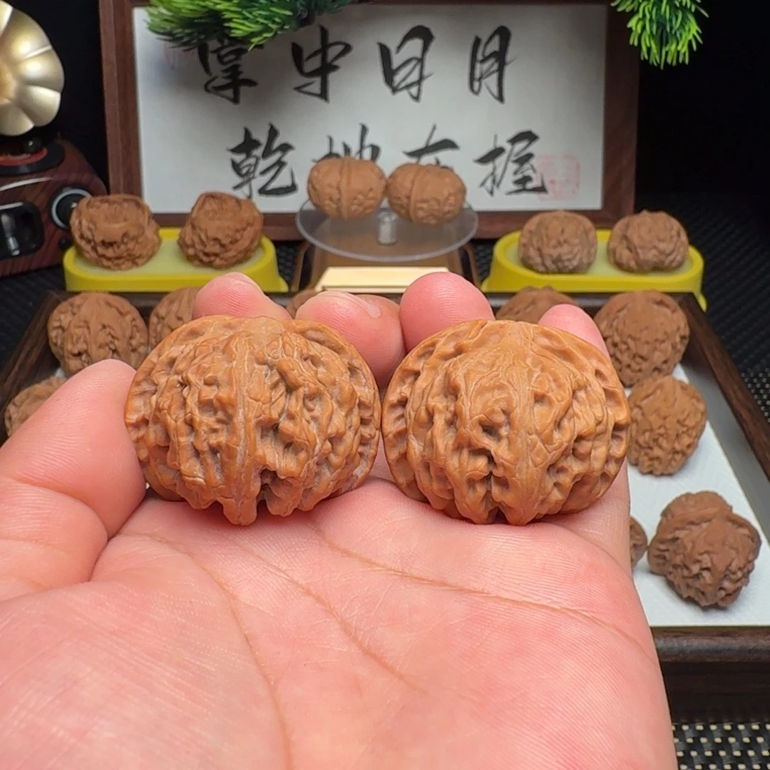 吊坠文玩核桃全品白茬品苹果园36尺，十字金钱底