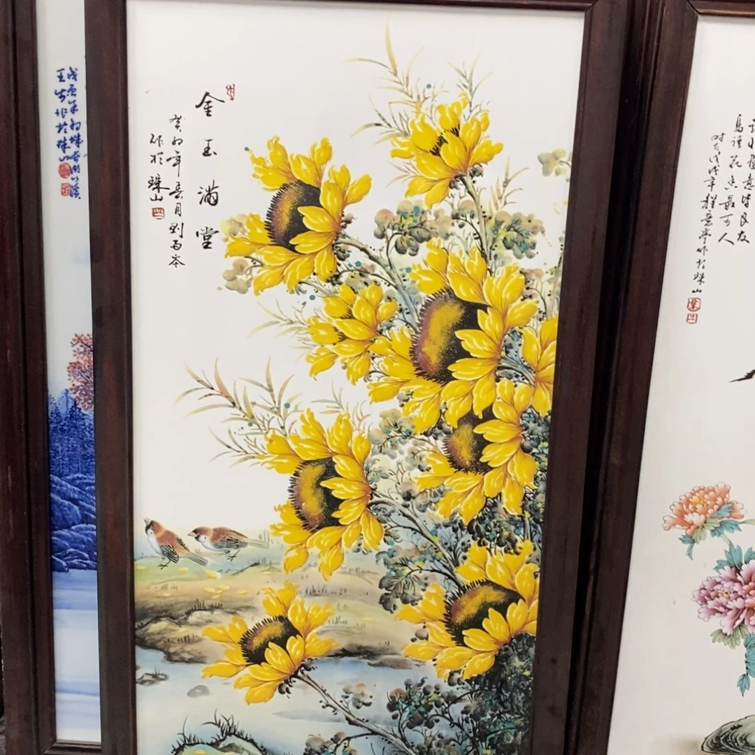 瓷片86*46*1景德镇瓷板画柴窑烧制