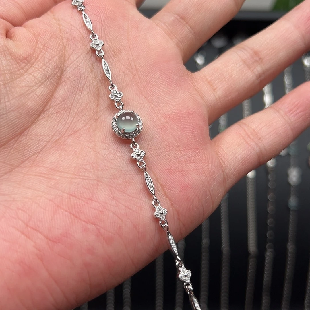 翡翠银S925镶嵌手链