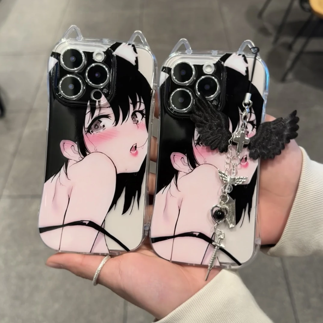 Lucky卡通动漫猫娘适用iPhone16/15pro苹果1412猫耳朵手机壳13套
