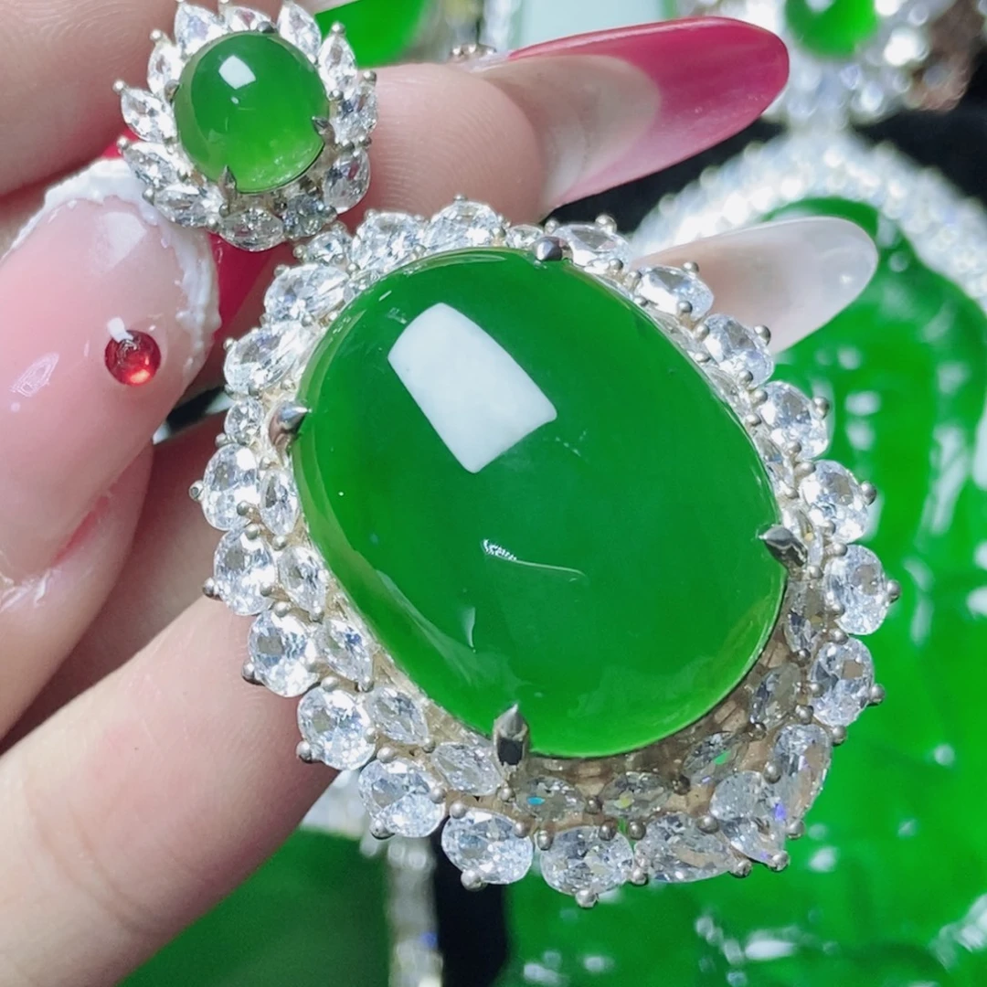 翡翠银S925镶嵌颈饰