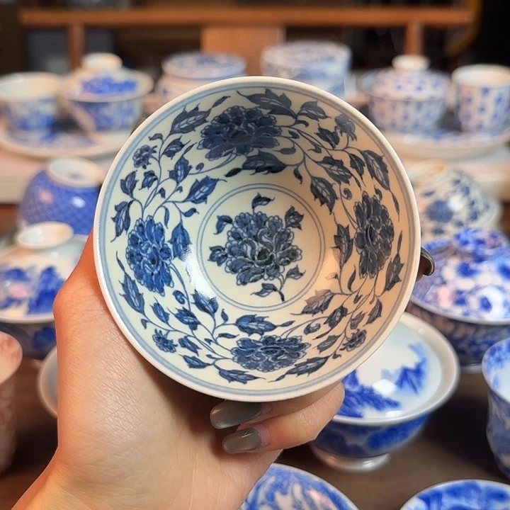 名窑口 花卉杯主人杯放漏放漏放漏