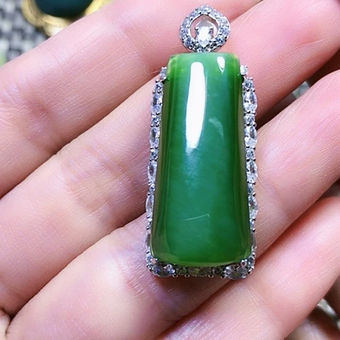 和田玉银S925镶嵌戒指