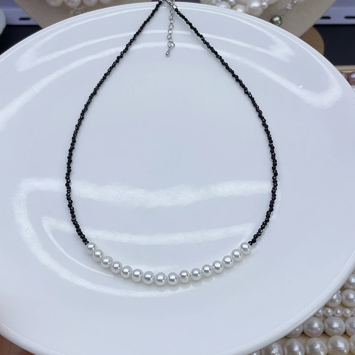 淡水珍珠颈饰银S925镶嵌