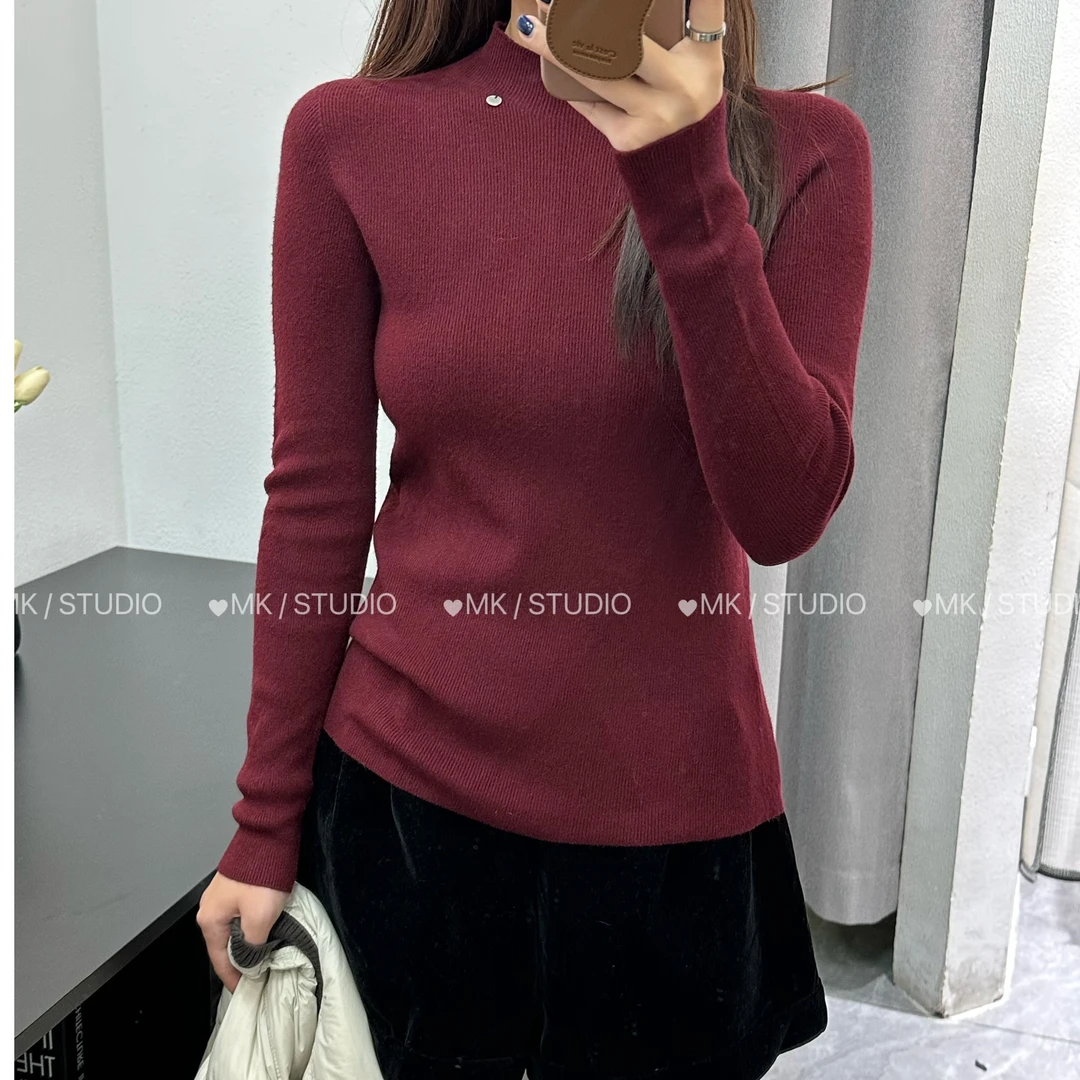 【玫卡】女装2025秋冬新款可外穿精致打底小众炸街高级感上衣666