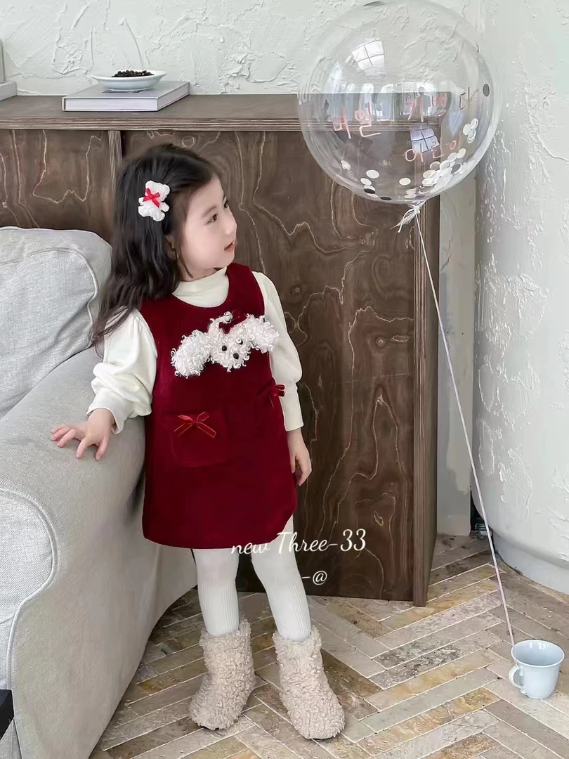 【three33年服清仓】小狗背心裙两件套No退换