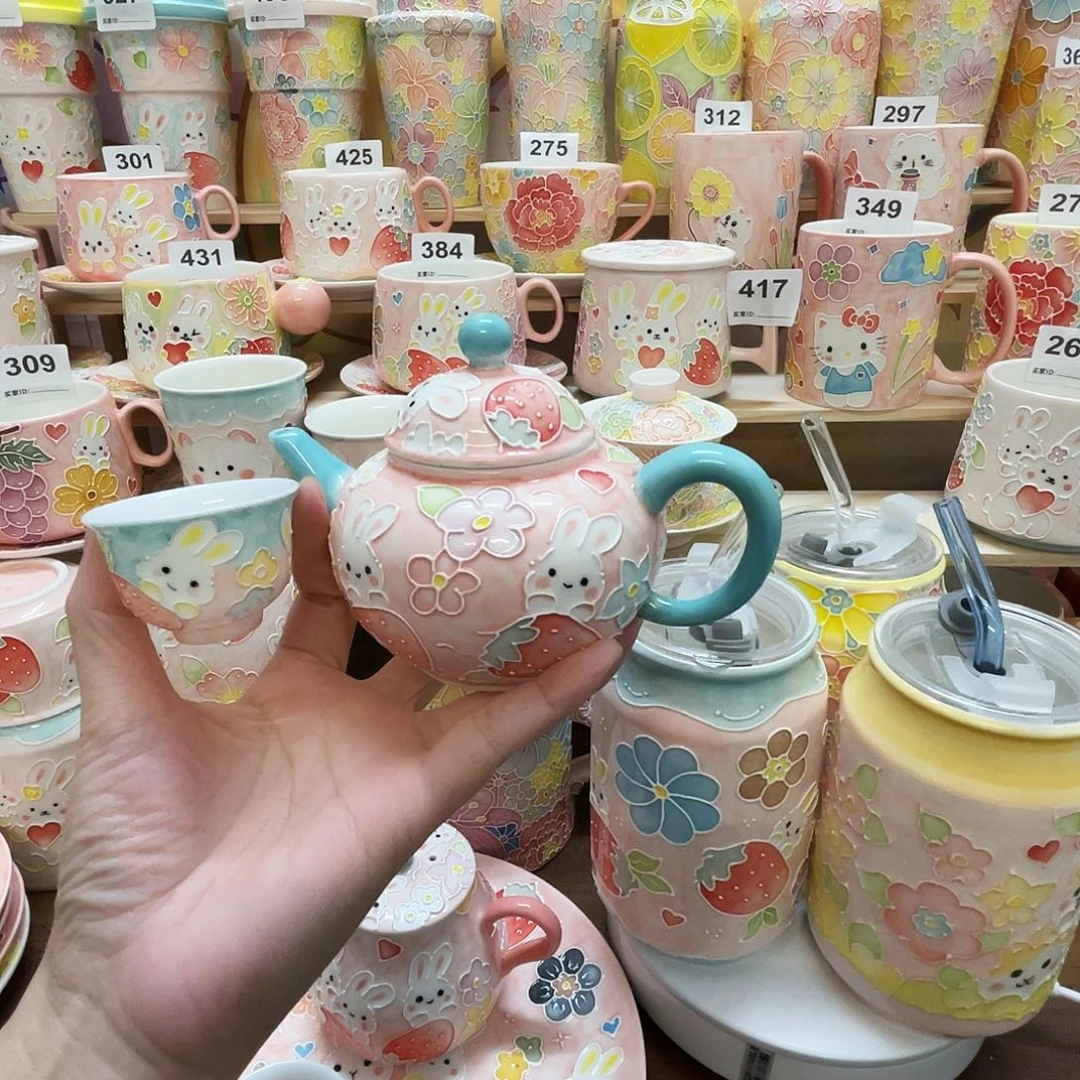 瓷片微瑕玉泥茶壶套装100号号