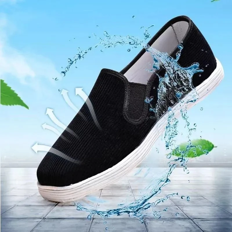 回归经典！明禧条纹透气吸汗休闲老北京布底上线春夏灯芯绒布鞋