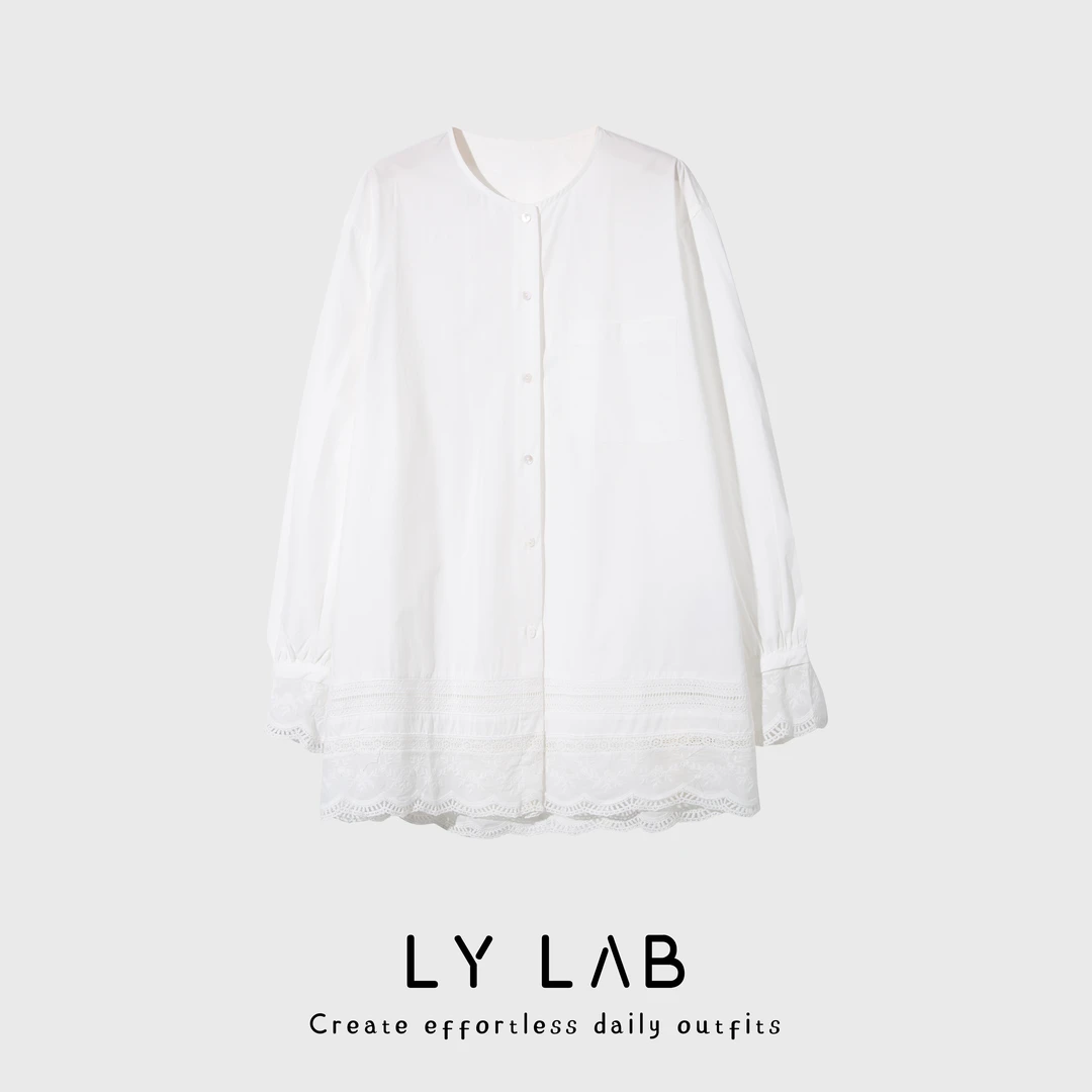 LY LAB 25SS春夏新款蕾丝设计款衬衫A17620