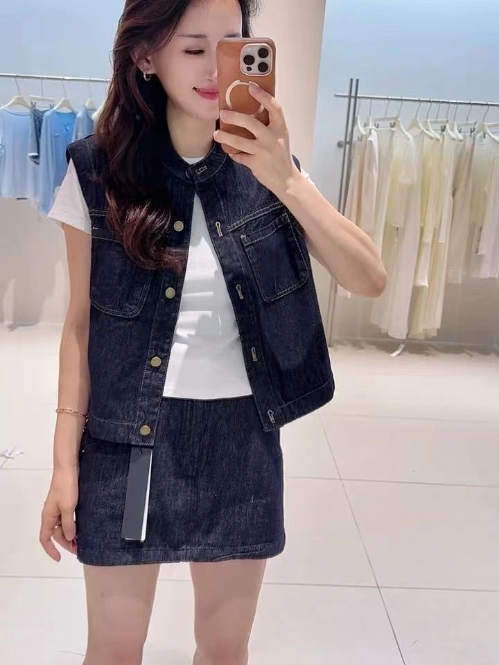 半裙-D21880迪家高腰显瘦双篼设计A字版型半裙