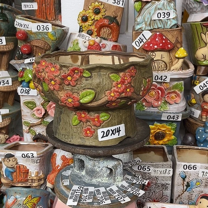 粗陶材质多肉花盆