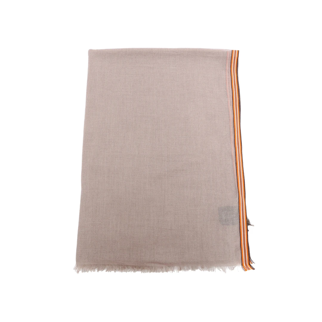 99新 GUCCI/古驰 橘条纹边围巾371471 75*200 乌木色P241997191