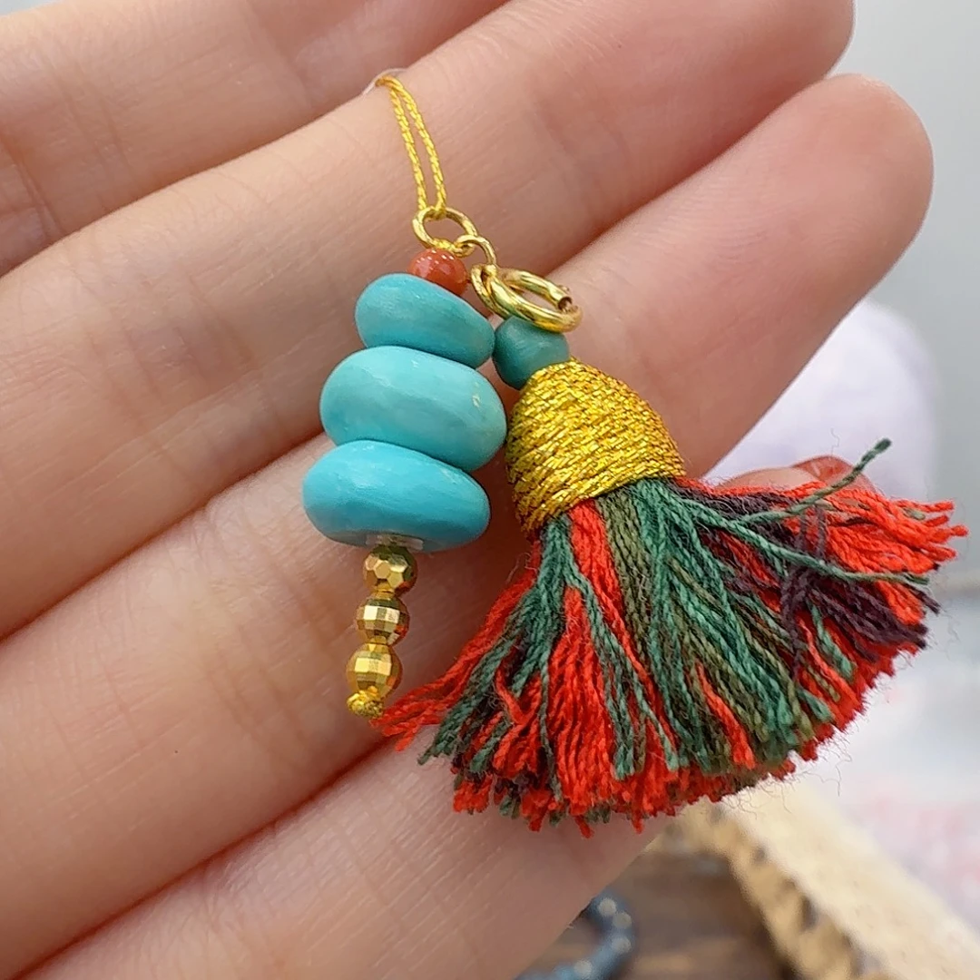 绿松石18K金镶嵌珠宝奇石