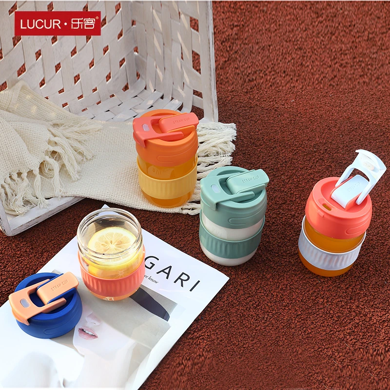 8969乐客350毫升水杯双饮可爱创意学生便携网红