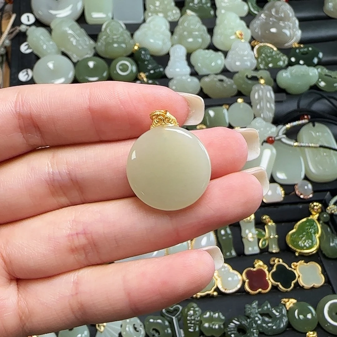 颈饰银S925镶嵌和田玉