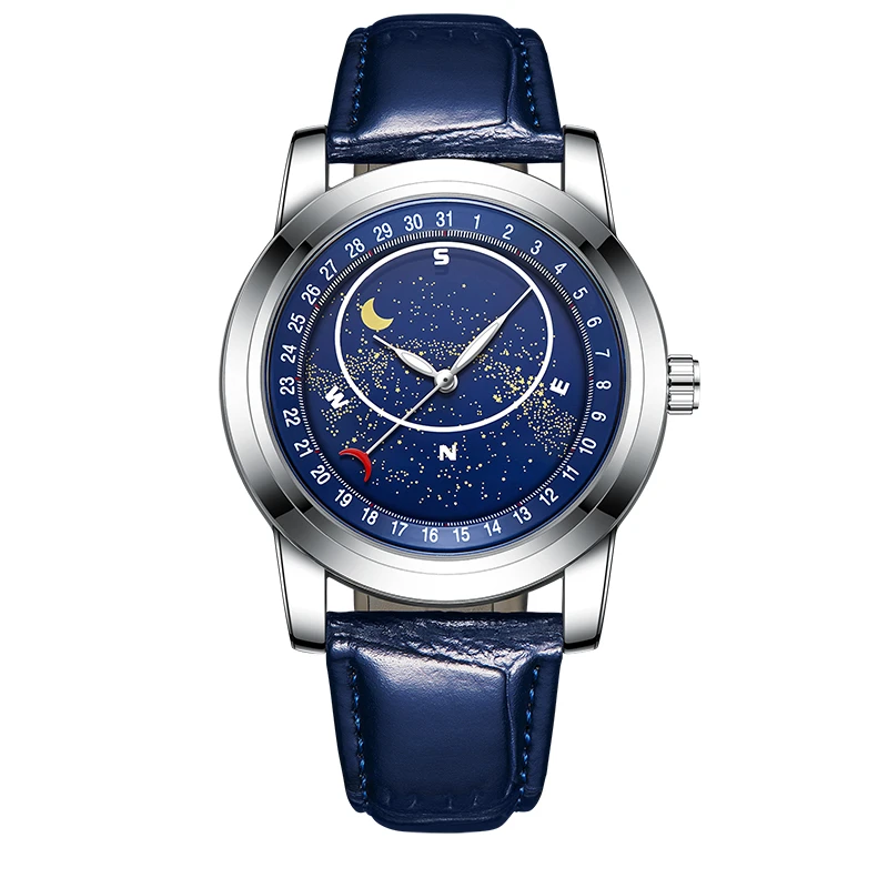 【云仓直发】全新星空蓝腕表时尚百搭防水夜光潮流男手表JSD-1827B