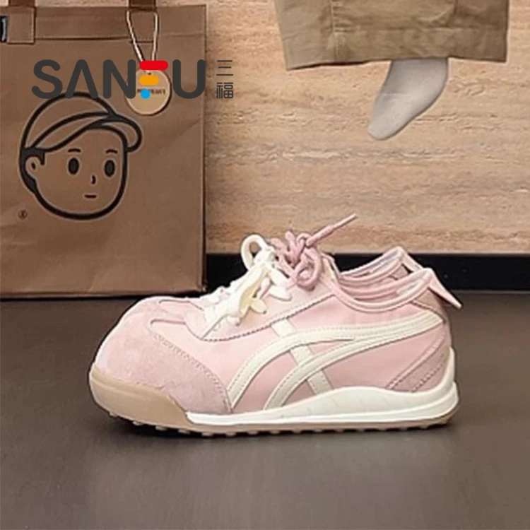 三福增高厚底德训鞋女款2025新款双鞋带软底运动休闲鞋时尚阿甘鞋