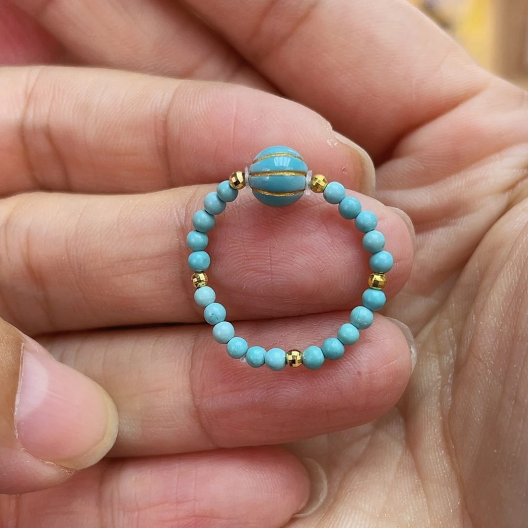 绿松石18K金镶嵌戒指