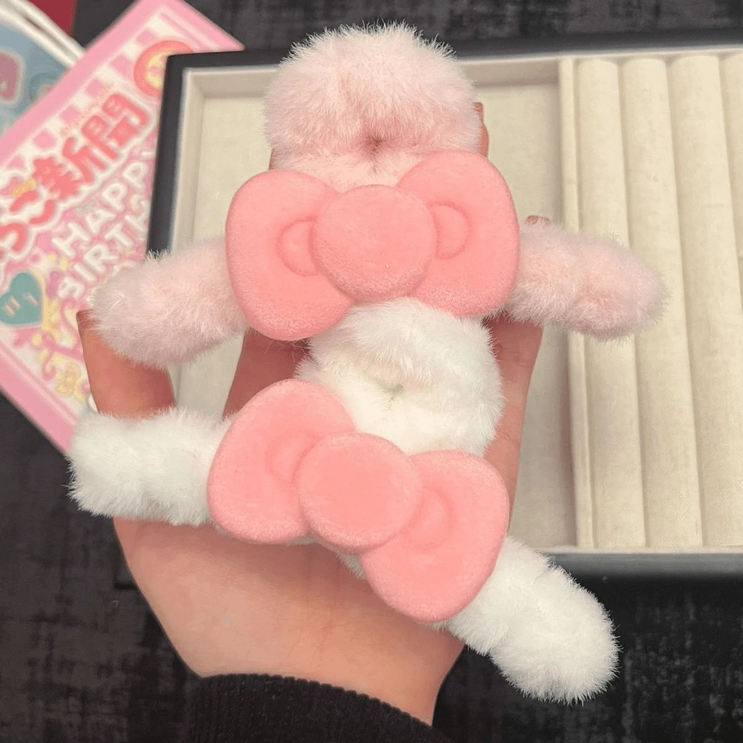 可爱粉色蝴蝶结抓夹少女心发抓后脑勺奶呼呼秋冬头饰百搭抓夹