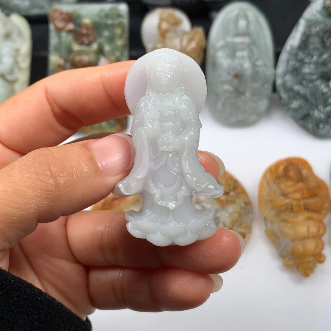 定制翡翠未镶嵌天然缅甸翡翠A货毛货抛光定制