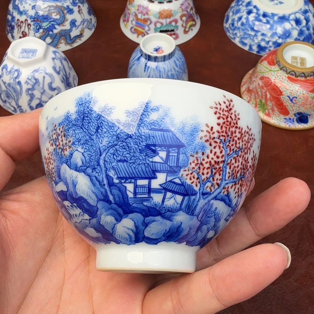 现代景德镇全手工全手绘陶瓷微瑕