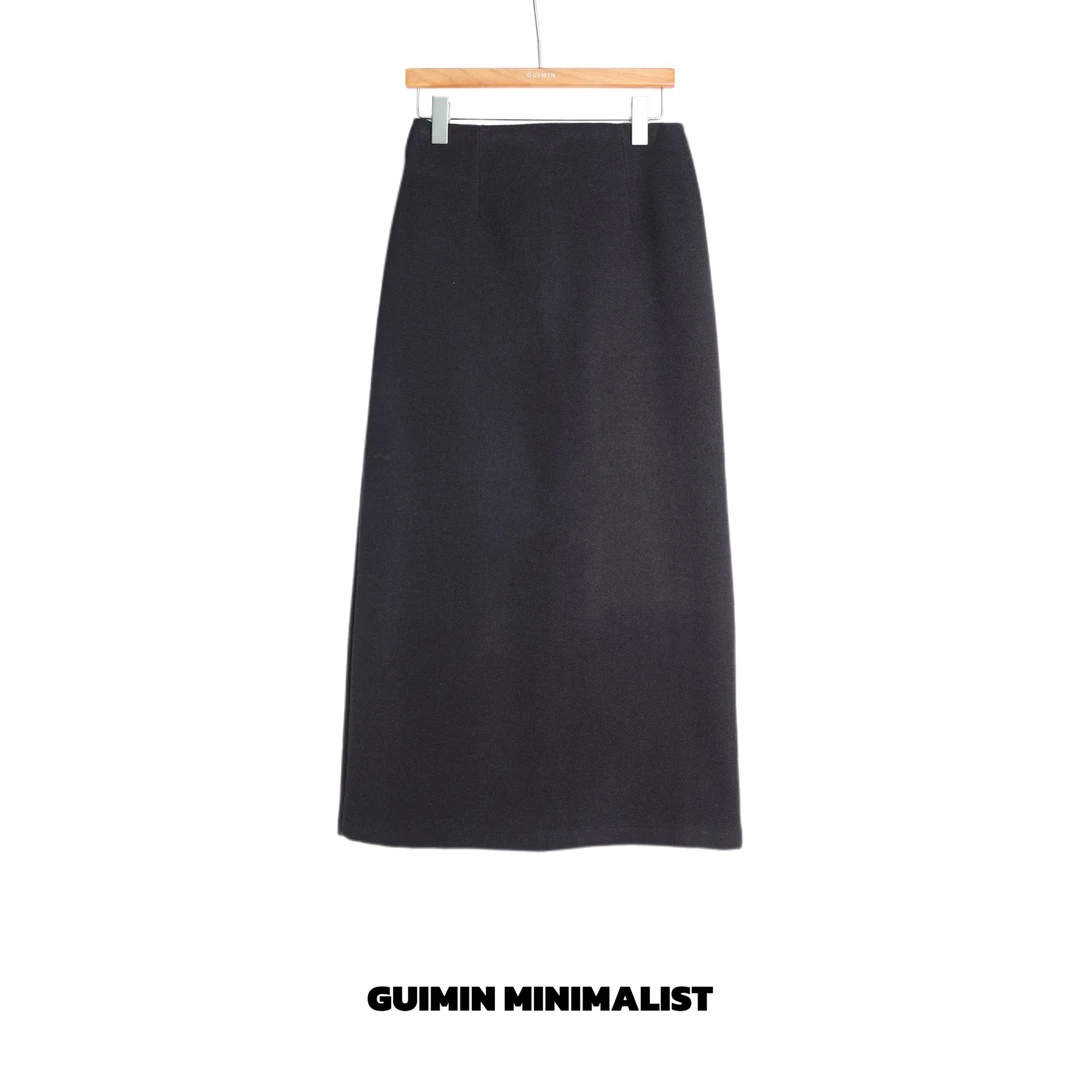 GUIMIN | 丝影·玄芝 显瘦纤腰直筒半身裙 9026