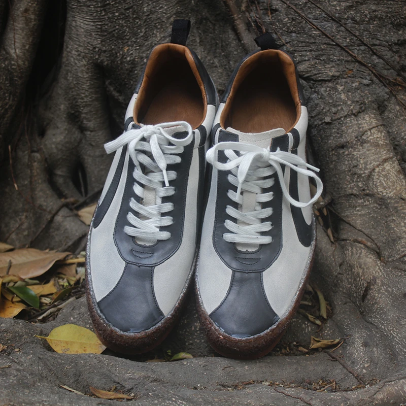 2025新款德训鞋生胶底低帮系带男鞋时尚潮流低帮运动鞋男平底板鞋