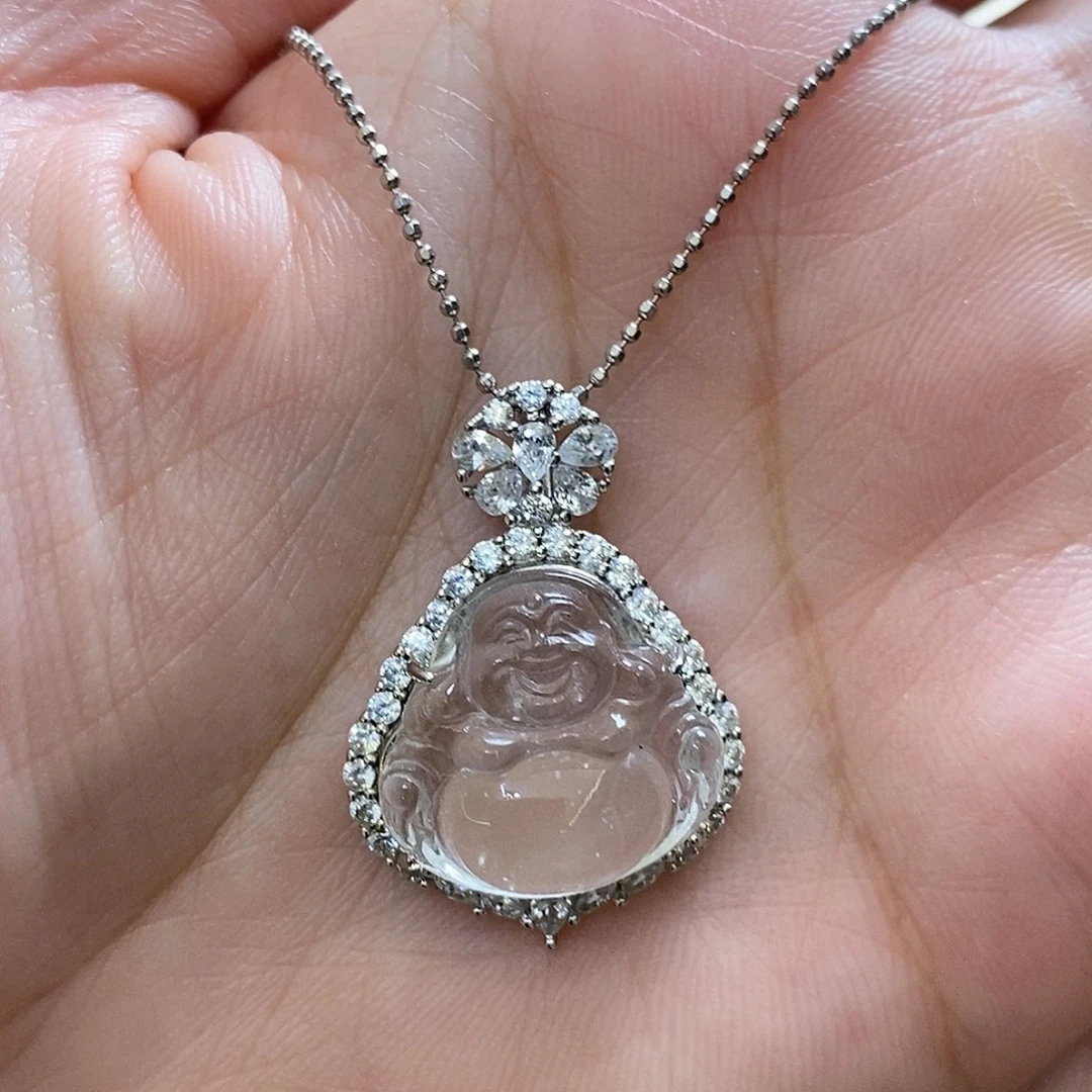 石英质玉银S925镶嵌颈饰