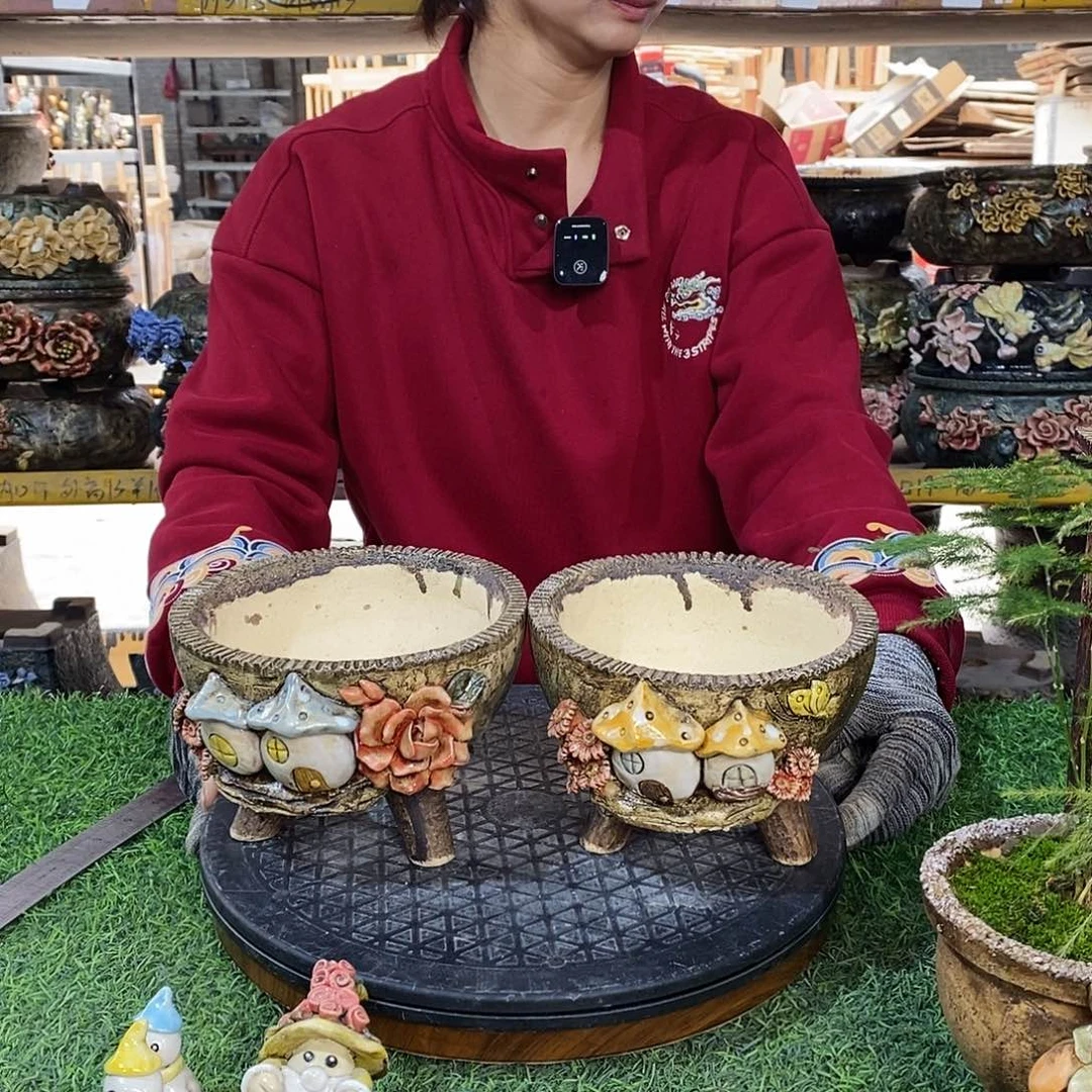 红陶青藤花器多肉花盆