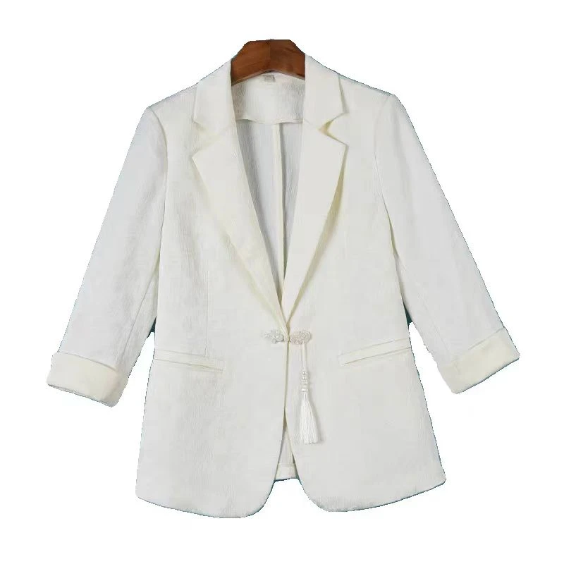 W207春秋时尚气质西装领国风外套DM7