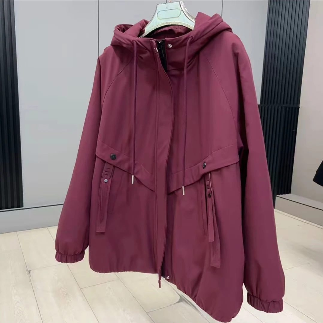 127-大码新款连帽休闲宽松百搭上衣