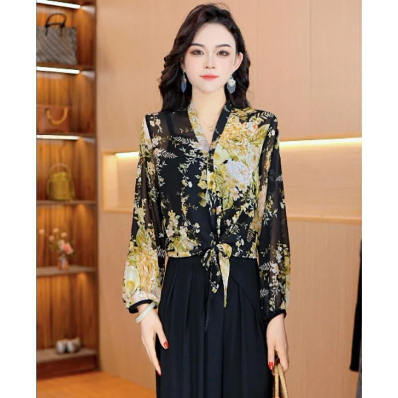 5791-3【油画蔷薇】气质女士小衫