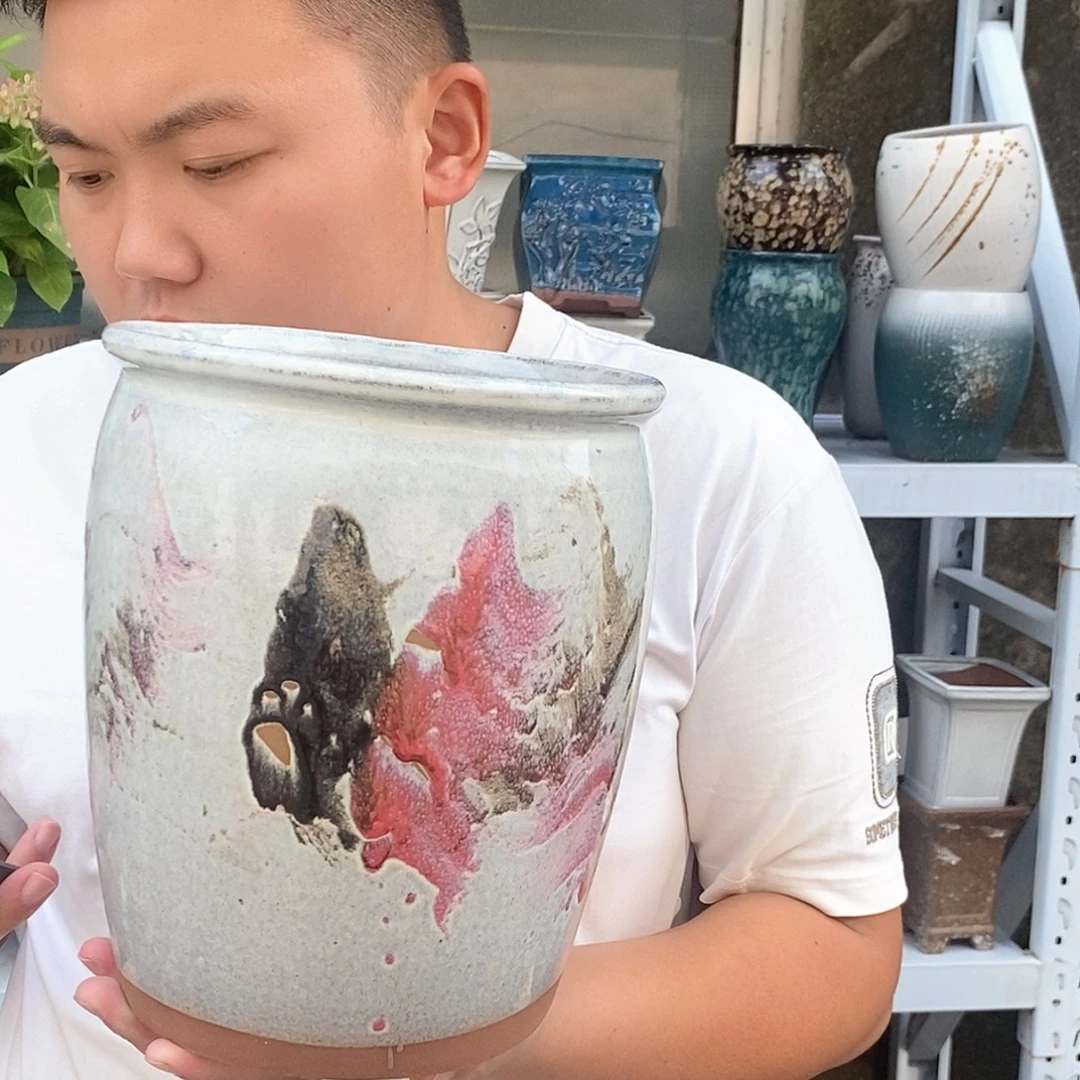 紫砂花盆口20高25瑕疵