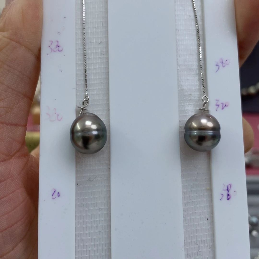 海水珍珠耳饰银S925镶嵌小***装