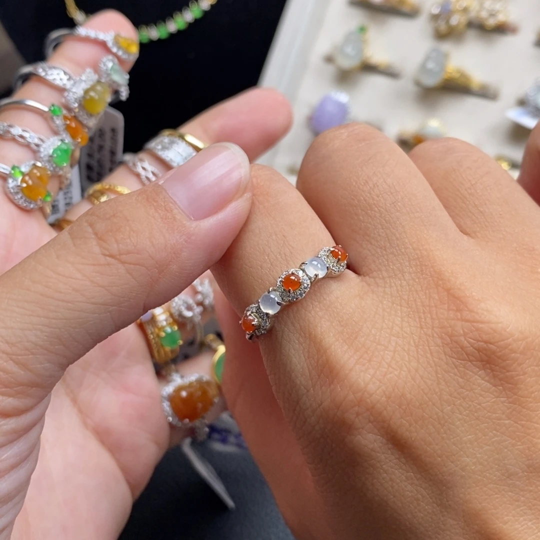 翡翠银S925镶嵌戒指