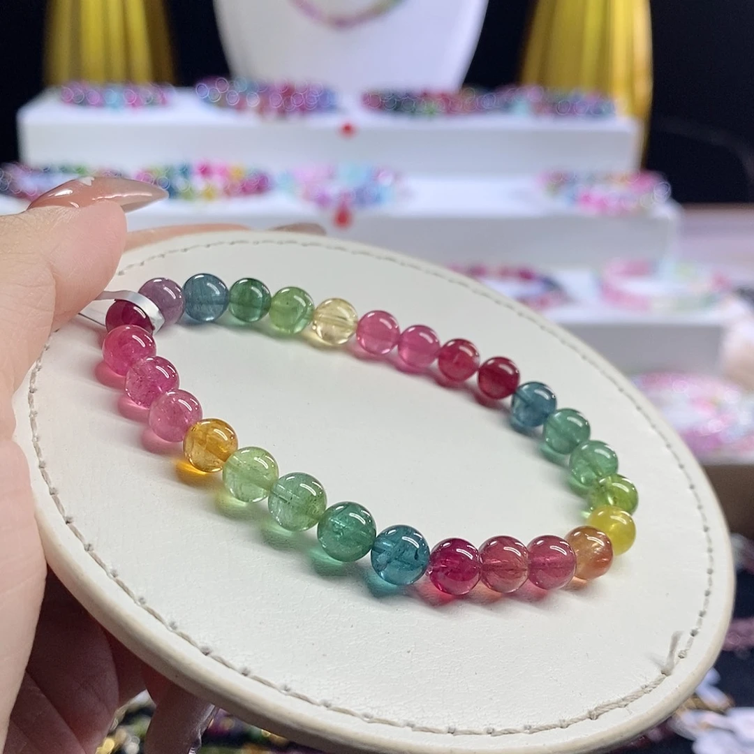 未镶嵌手链碧玺Z*荧光色标