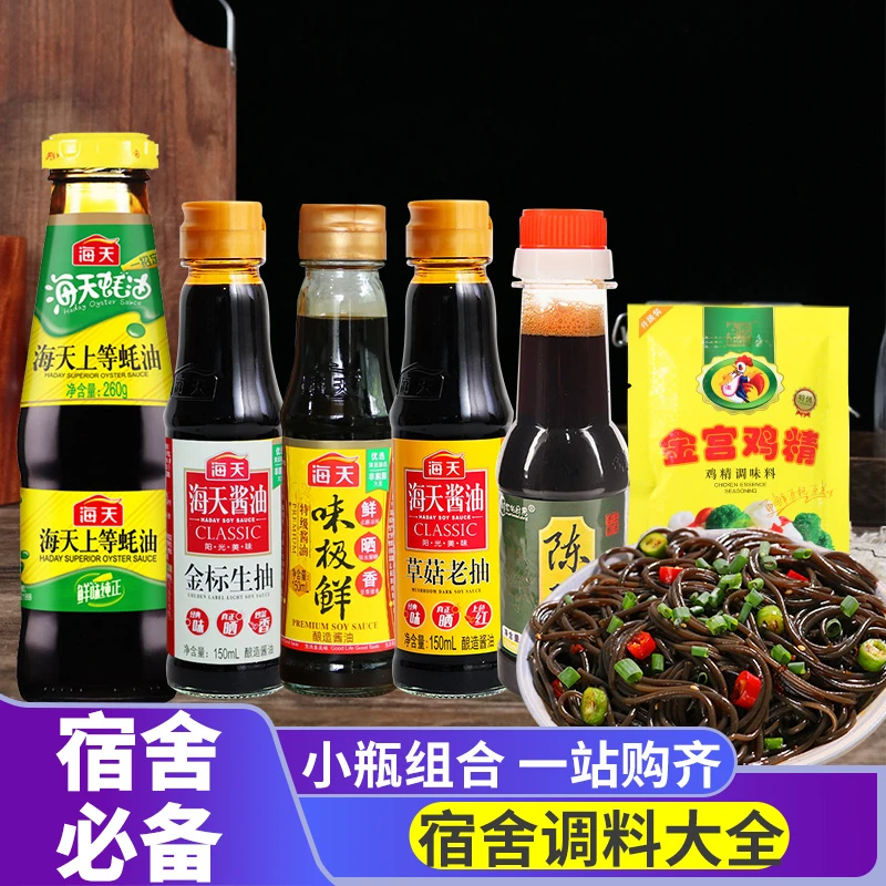 海天宿舍小瓶调料组合迷你家用生抽老抽酱油蚝油寝室厨房调料品
