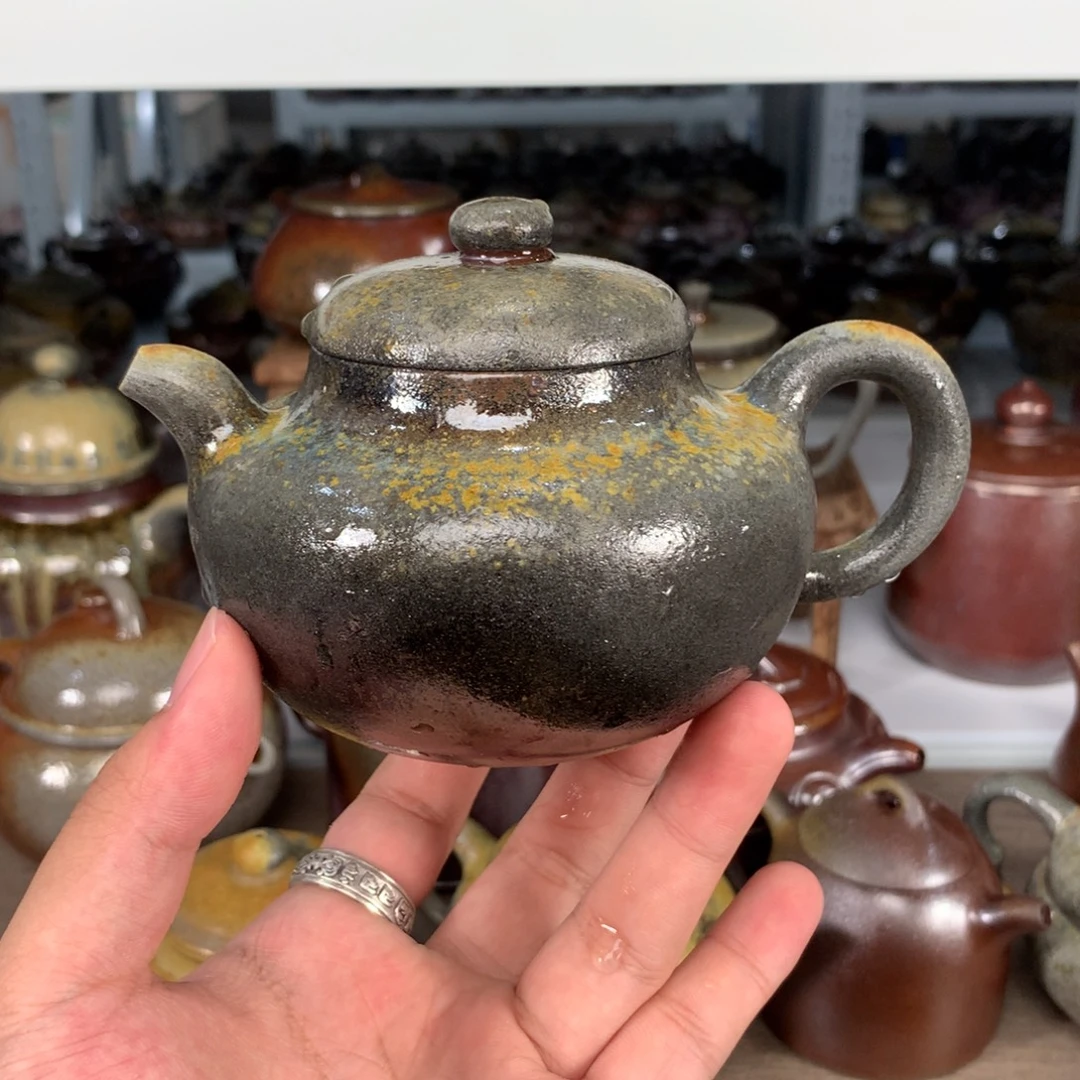 茶壶紫砂纯自然柴烧