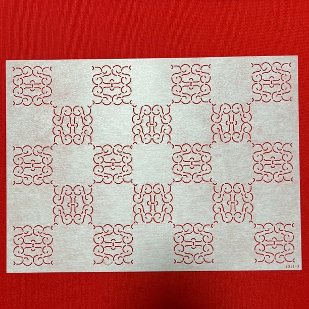 R311刺子绣茶席模版“巳巳如意生生不息可水洗可重复使用聚酯纤维