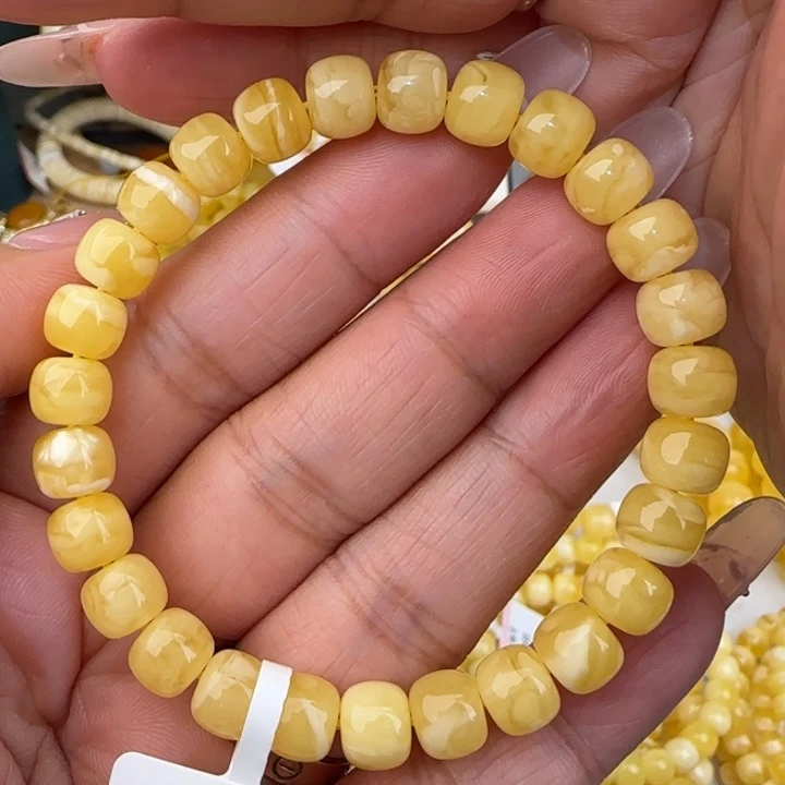 手链蜜蜡未镶嵌妖白花老型手串