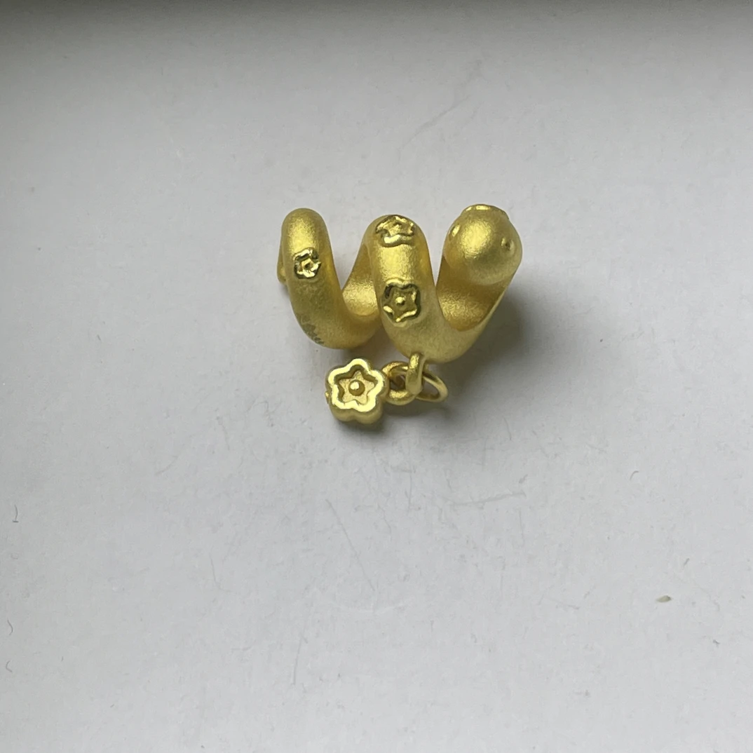 卷卷蛇带花提溜横穿黄金足金999