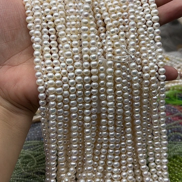 未镶嵌玛瑙/玉髓珠宝半成品一条5mm左右珍珠