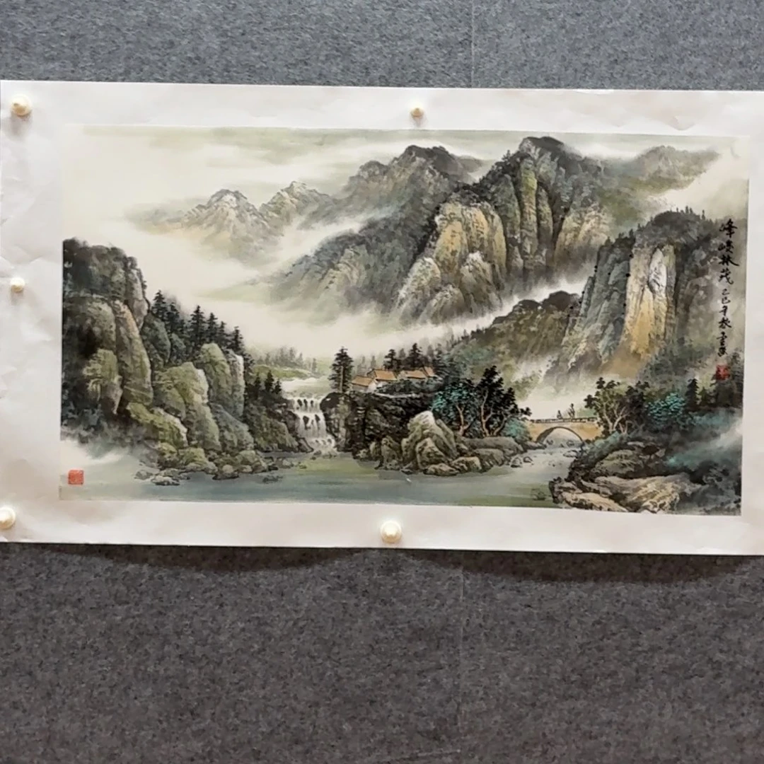 国画三尺作品山水哈哈哈