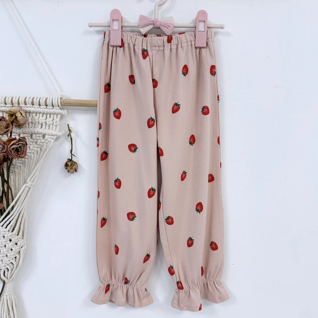 0005609日系女童草莓印花家居裤