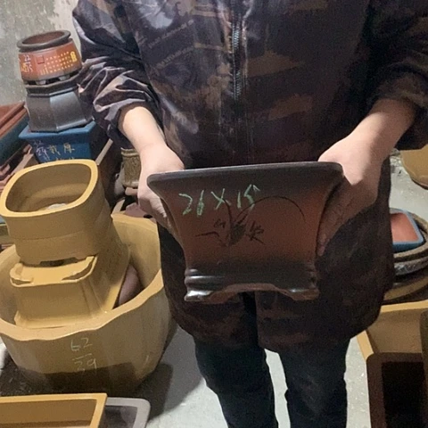 紫砂花盆手工制作