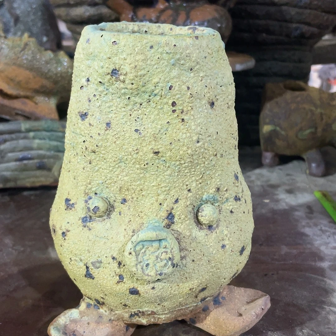 福利高温手工粗陶多肉绿植花盆