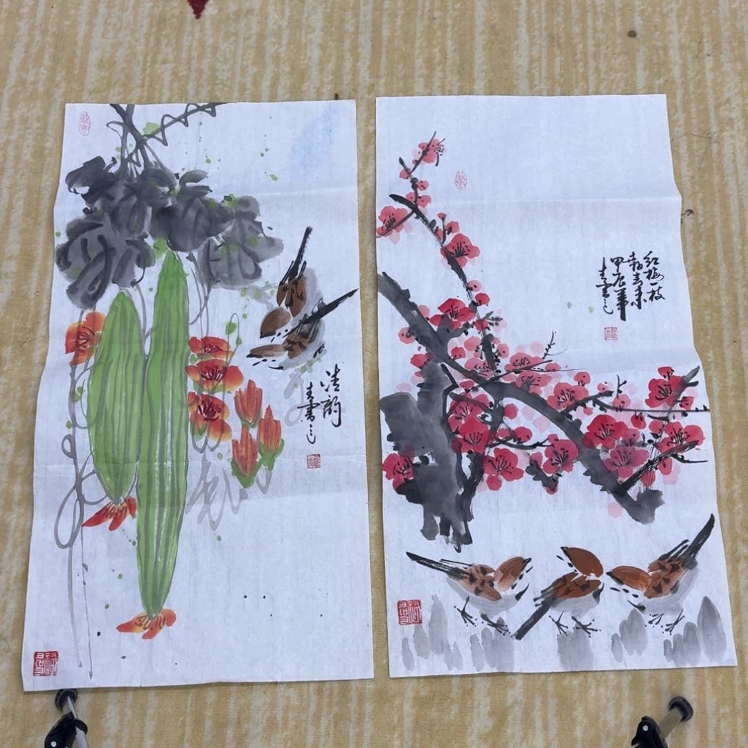 国画四尺四开作品花鸟1111