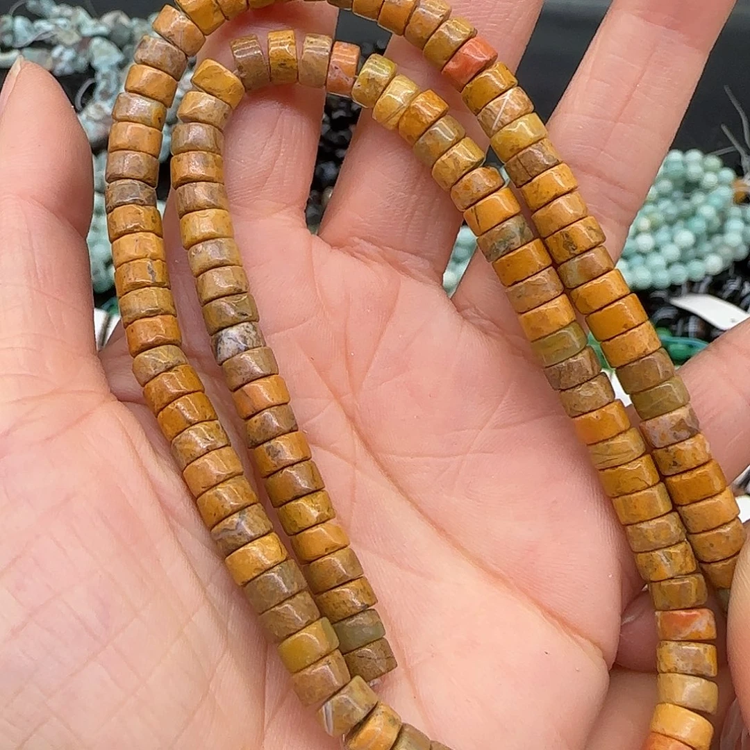 玛瑙/玉髓合金珠宝半成品田黄玉6mm一条