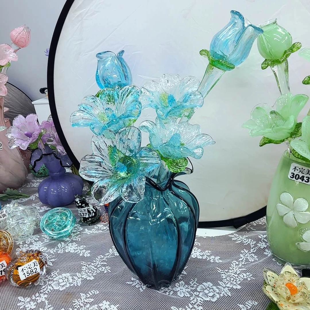 大***大6花一瓶琉璃花瓶花器艺术品