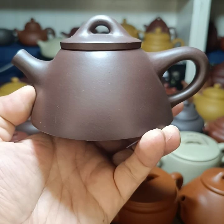 紫砂茶盘原矿紫泥霸王石瓢260cc半手工
